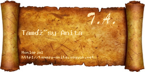 Tamásy Anita névjegykártya